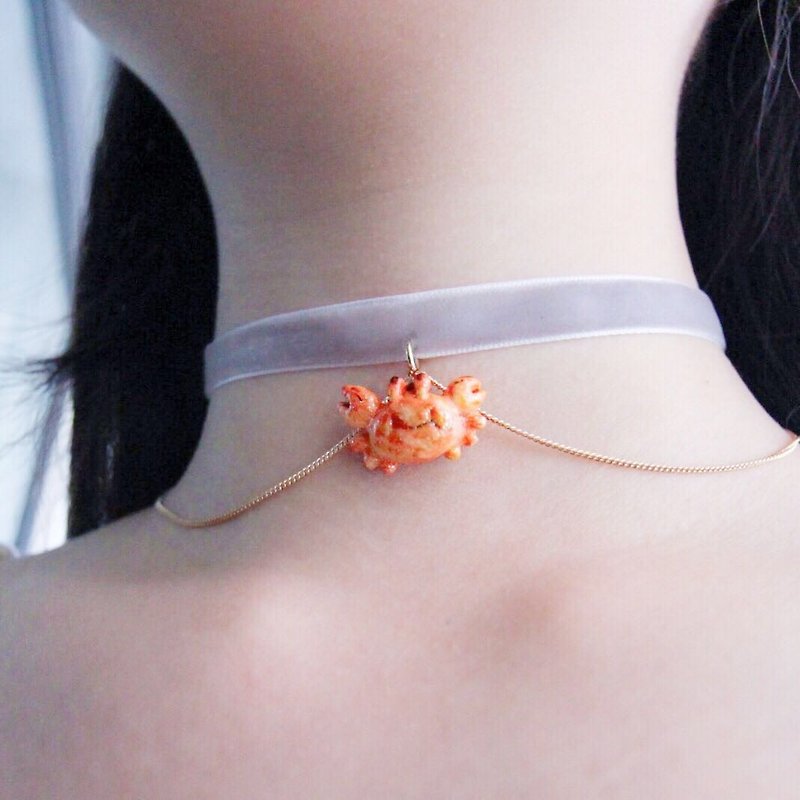 Cancer Necklace  Choker Constellation - สร้อยติดคอ - ดินเหนียว สีส้ม