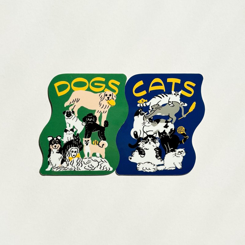 CATS/DOGS Sticker - Stickers - Waterproof Material Green