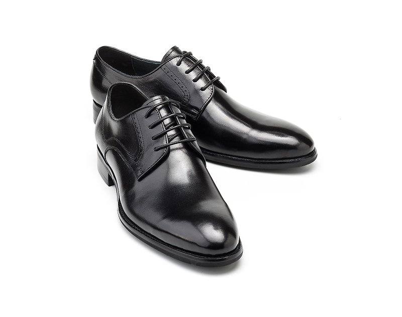 Basic plain derby shoes classic black - รองเท้าหนังผู้ชาย - หนังแท้ 