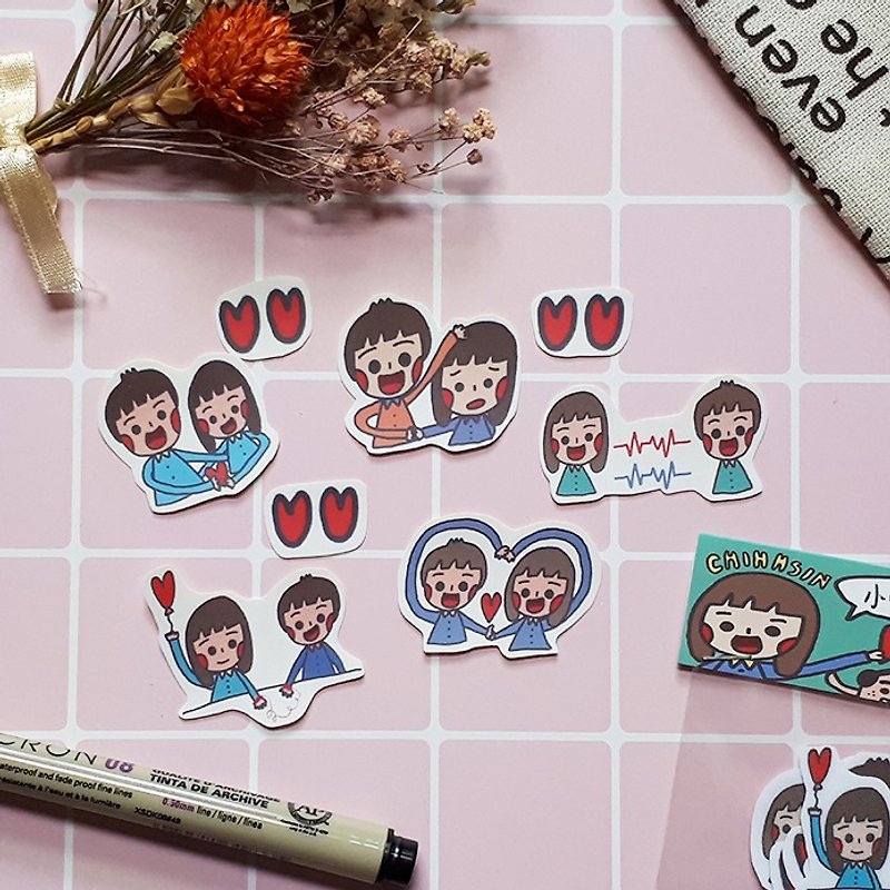 【CHIHHSIN Xiaoning】Mini Couple Stickers - สติกเกอร์ - กระดาษ 