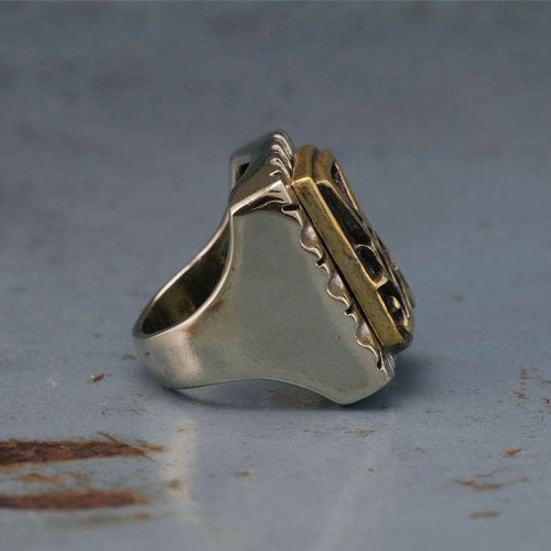 ヴィンテージ mexico silver925 ワンラインリングL322 MEXICO 925 Silver Vintage Dark Tone Cross Etched Band Ring