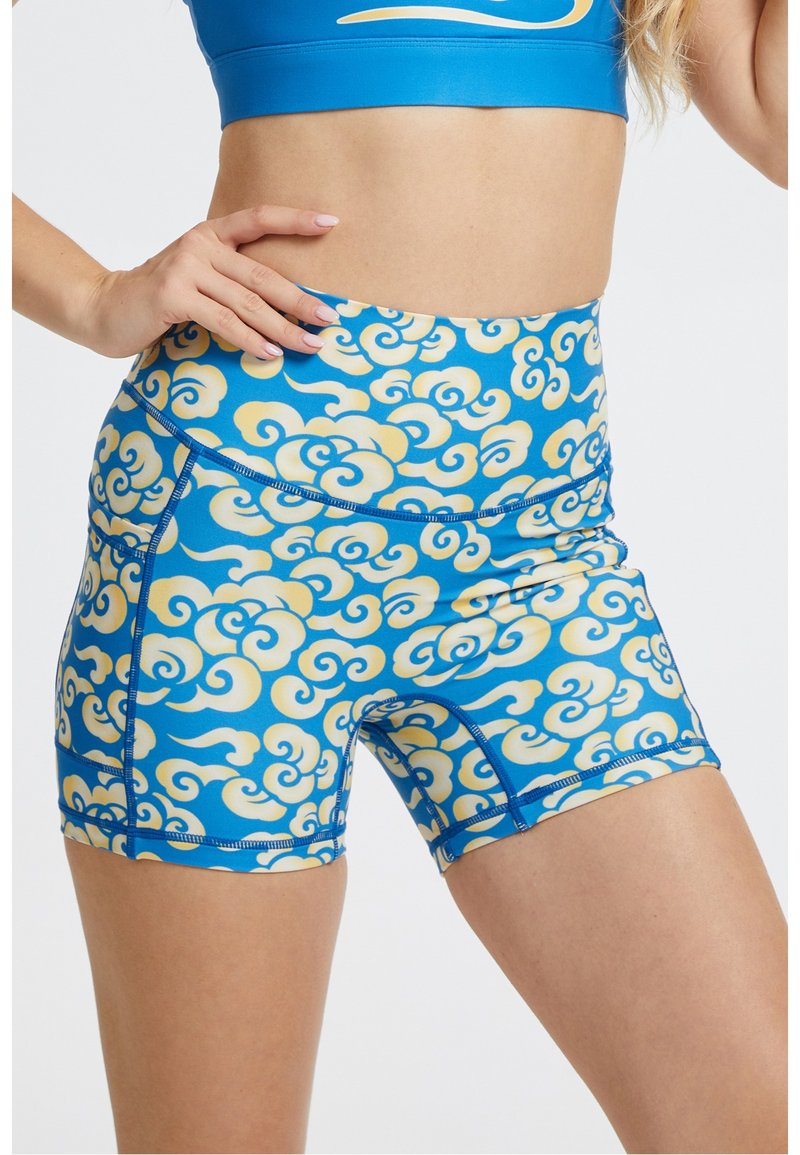 【SILVERWIND】特色祥云印花高強緊身褲速乾跑步健身瑜伽緊身褲 - 運動褲/緊身褲 - 環保材質 多色