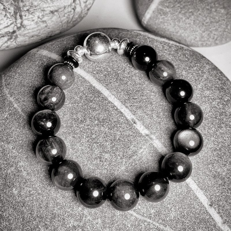 12mm+ Silver Shining Stone Silver Bracelet - สร้อยข้อมือ - เครื่องประดับพลอย 