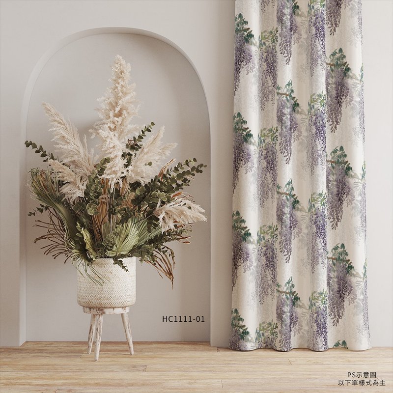 Original printed curtain HC1111 Wisteria - ม่านและป้ายประตู - เส้นใยสังเคราะห์ 