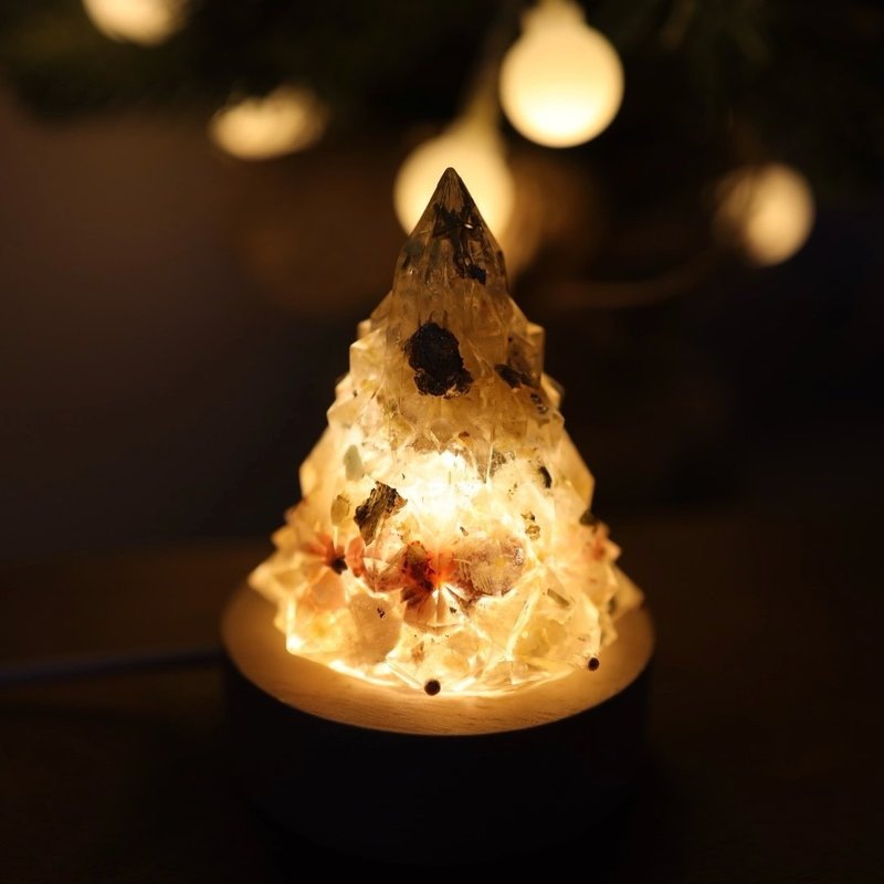 [Fast Shipping] Lucky Golden Yellow Gold Foil Crystal Christmas Tree Night Light - Aogang Energy Tree/Yellow Water - Lighting - Jade Yellow