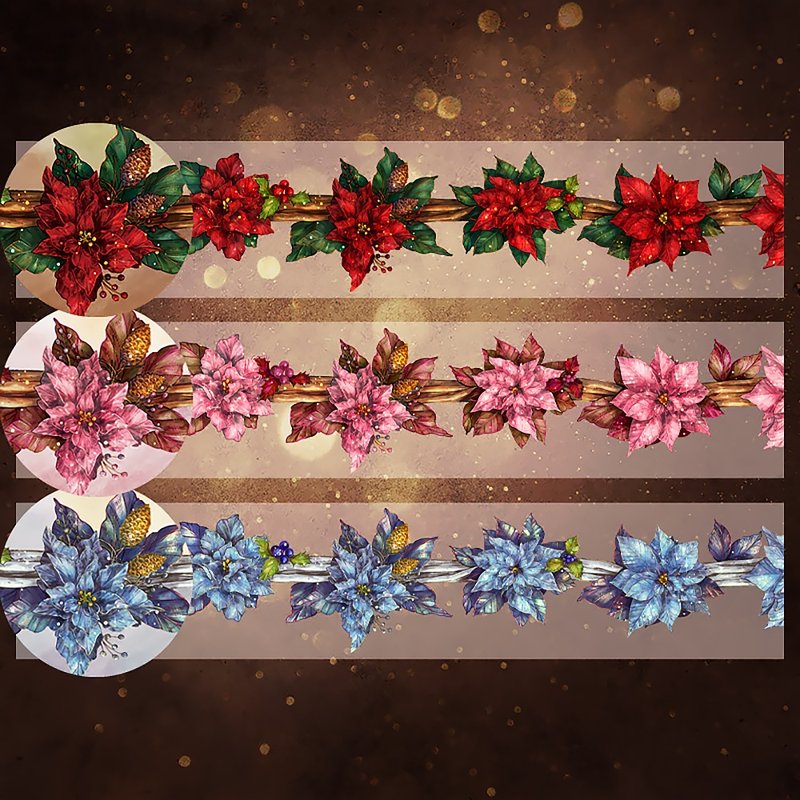 Poinsettia line (3.2cm) PET tape - มาสกิ้งเทป - กระดาษ 