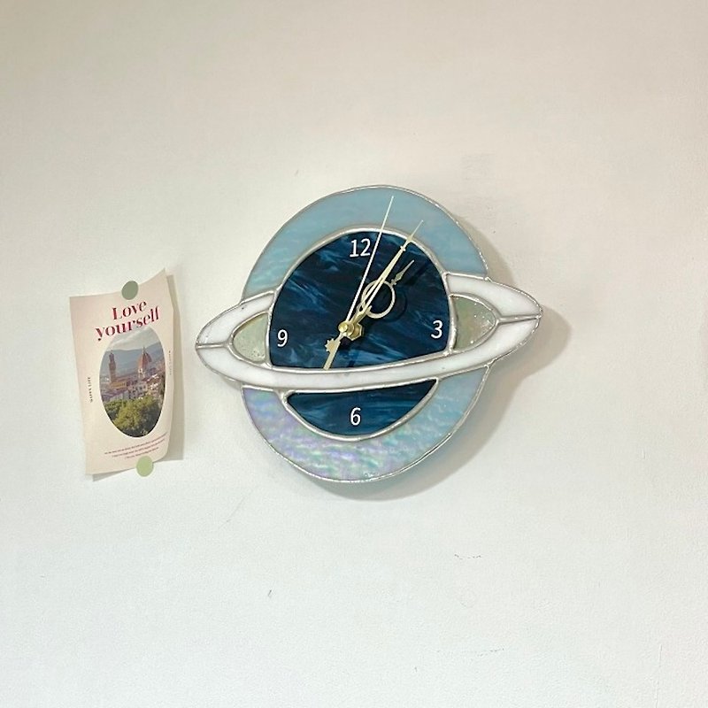 Space Planet Wall Clock - นาฬิกา - แก้ว สีน้ำเงิน