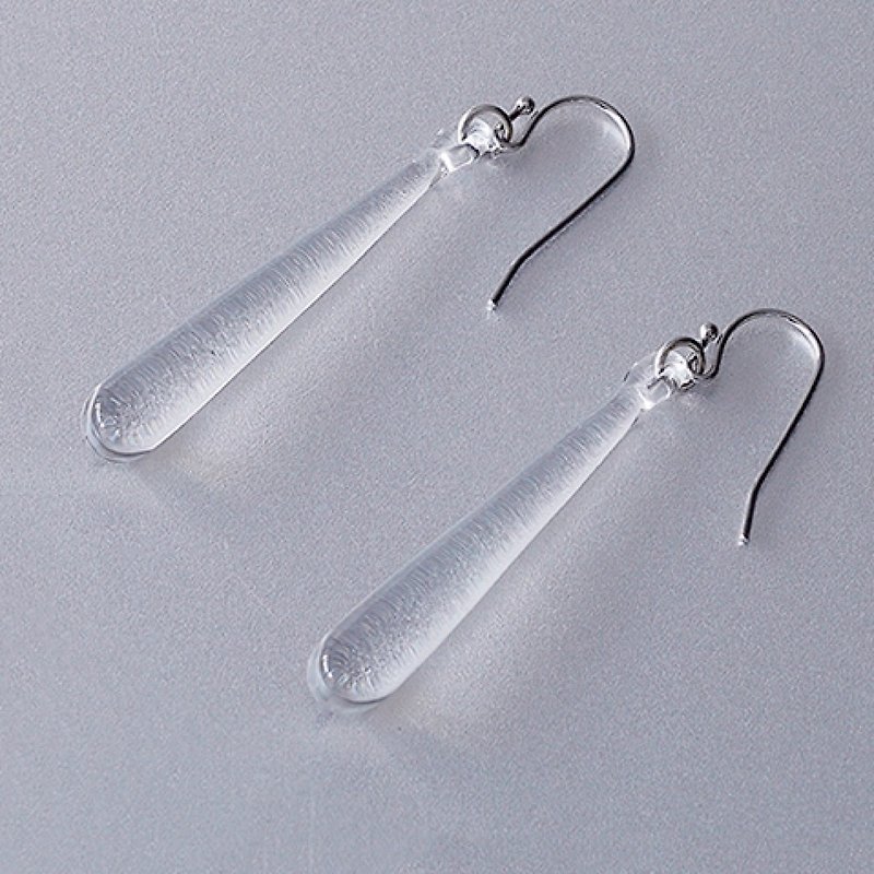Hario handmade glass earrings-Raindrops (HAW-RA-002P) - ต่างหู - แก้ว สีใส