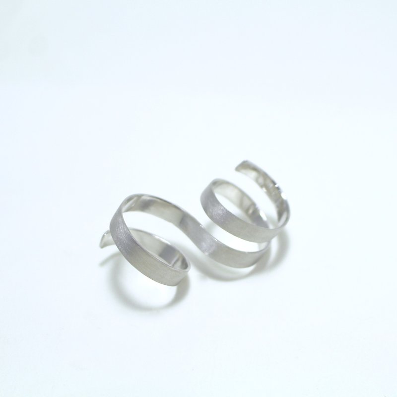 2フィンガーリングW - 戒指 - 其他金屬 灰色