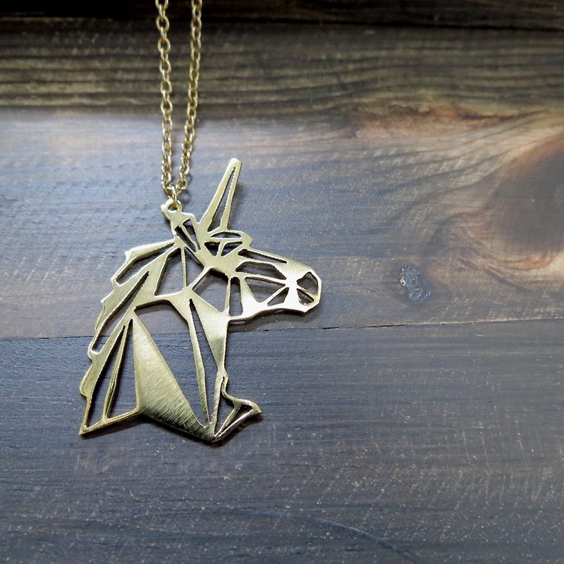 Waby unicorn geometric necklace - Necklaces - Other Metals Orange