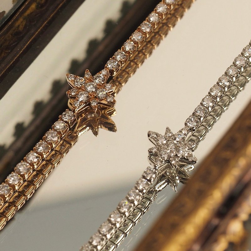 18K Gold The Northern Star Diamond Band Bracelet - Bracelets - Precious Metals 