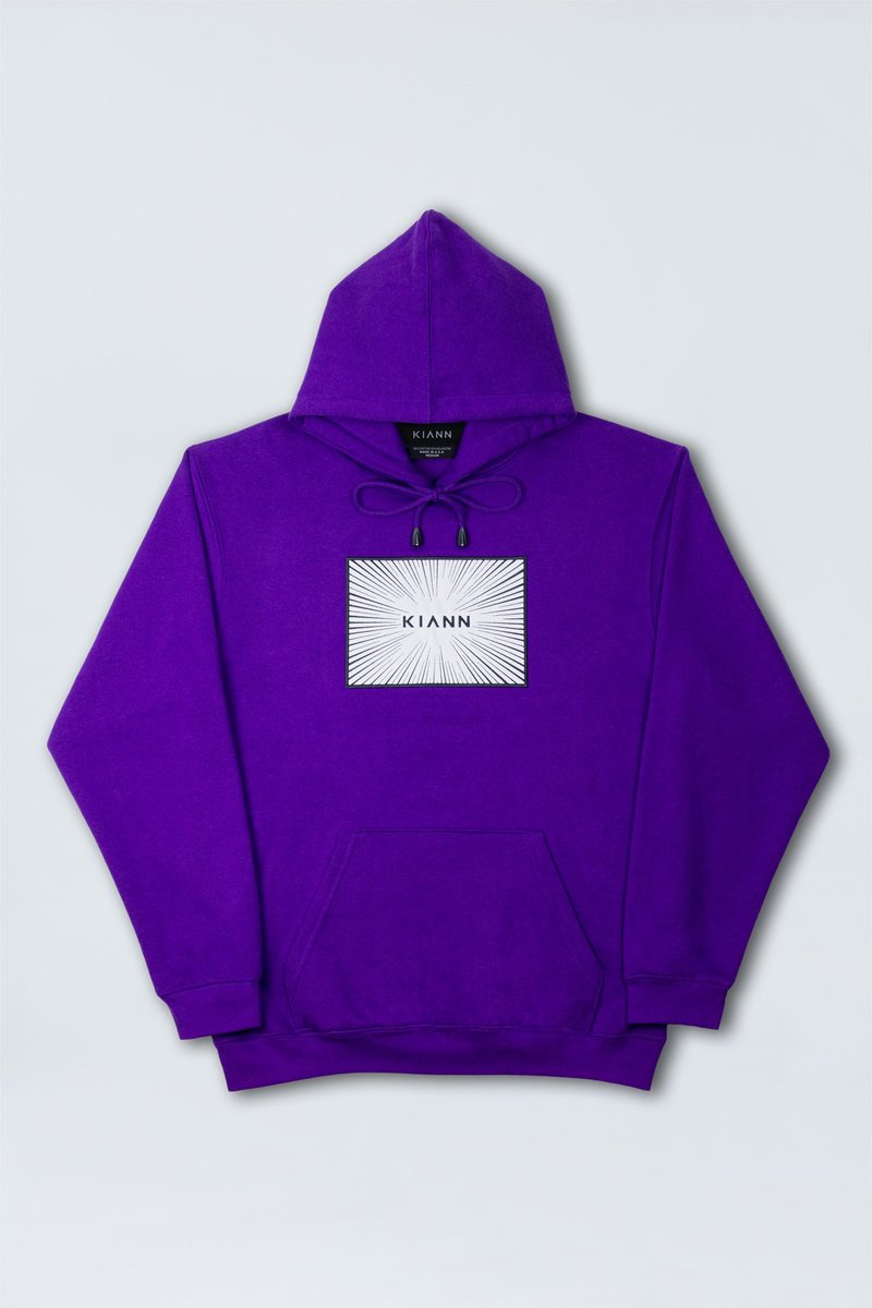 OFF- BOX logo reflective embroidered hoodie in purple - Unisex Hoodies & T-Shirts - Cotton & Hemp Purple