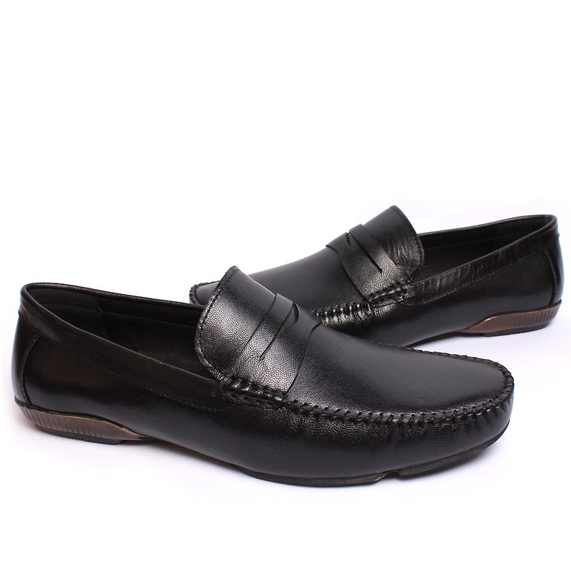 Temple filial good classics car driving Lok Fu shoes black - Men's Oxford Shoes - Genuine Leather Black