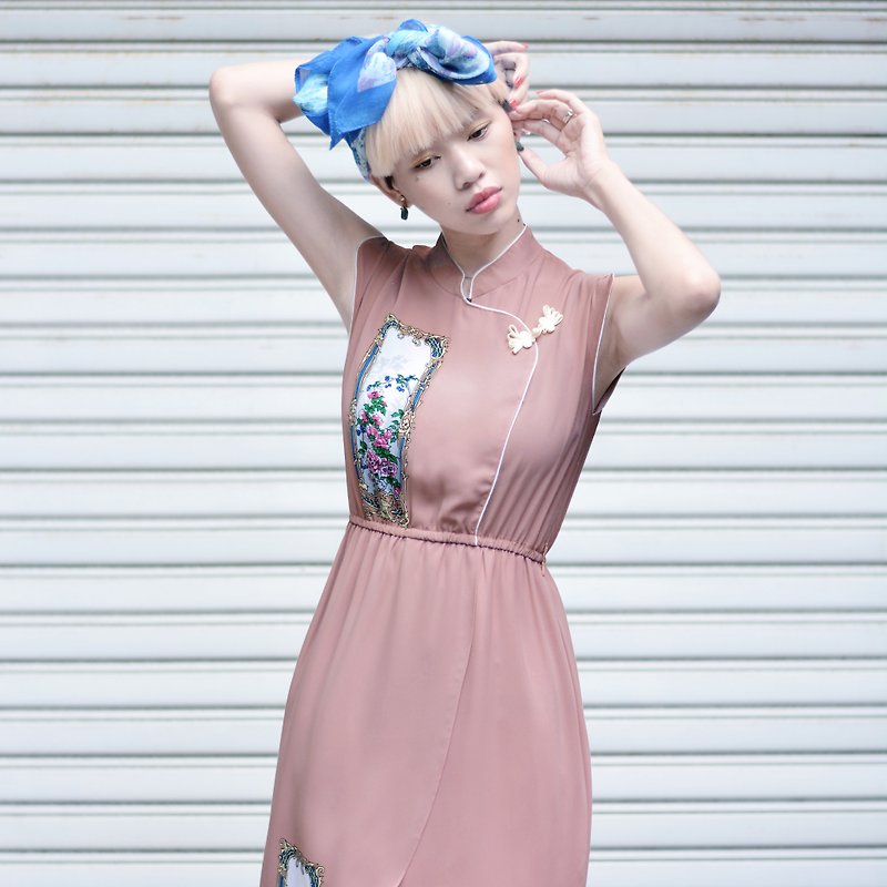 Peach Blossom Trail | Vintage Dress - One Piece Dresses - Other Materials 