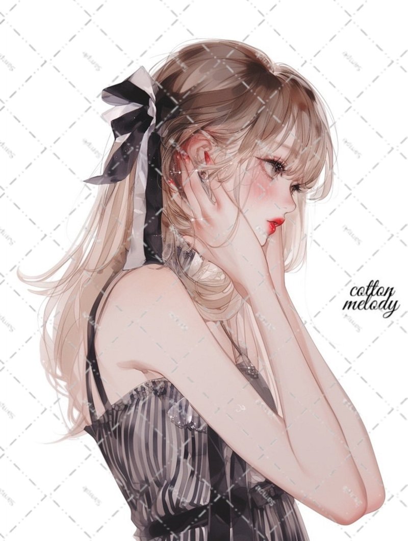 original sticker no.6273 人物ステッカー オリジナルステッカー 人物ステッカー 女の子ステッカー オリジナル人物ステッカー - 貼紙 - 紙 