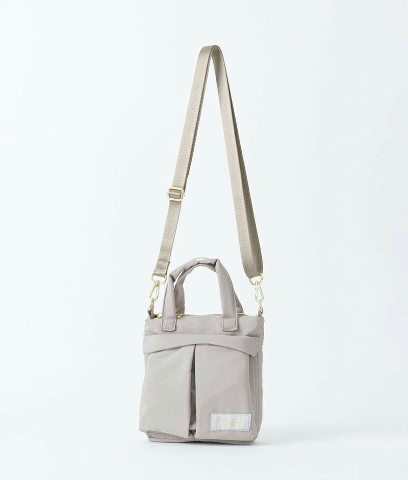 Legato Largo - Helmet 防潑水輕量2-WAY迷你斜揹袋 淺灰色 - 側背包/斜背包 - 聚酯纖維 灰色