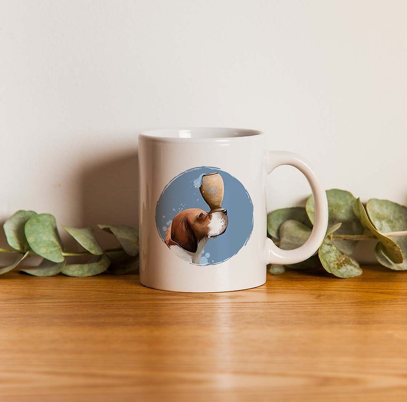 [Preferred Gifts] High Color Mug Free Custom Printing Dog-Beagle - แก้วมัค/แก้วกาแฟ - ดินเผา ขาว