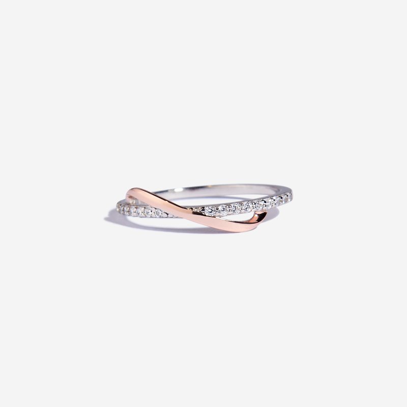 Infinite geometric two-tone ring | designer models. temperament. Texture. elegant. Light jewelry - General Rings - Sterling Silver 