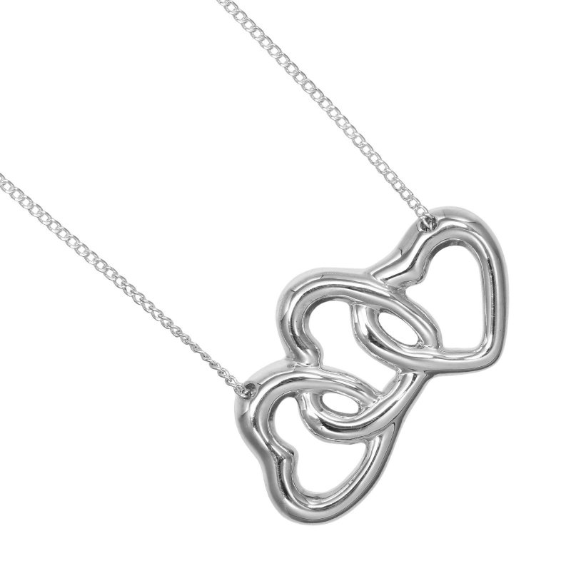 【日本直送】ティファニー TIFFANY&Co. トリプルハート ネックレス シルバー925 約4g【中古】Aランク - 項鍊 - 銀 銀色