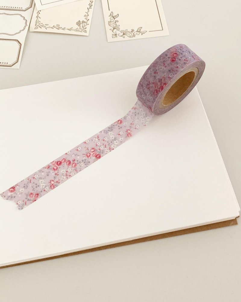 Grace Purple Washi Tape - 紙膠帶/和紙/PET - 其他材質 