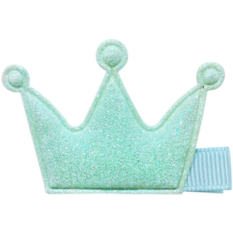 Macaron color crown hairpin all-inclusive cloth handmade hair accessories Crown Sparkle-Mint - เครื่องประดับผม - เส้นใยสังเคราะห์ สีเขียว