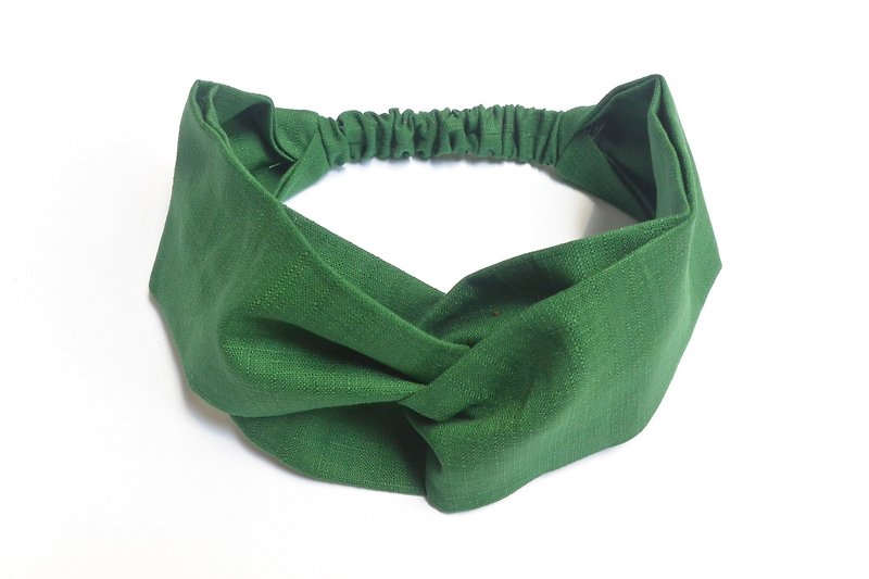 Loose hair band - dark green - Hair Accessories - Cotton & Hemp Green
