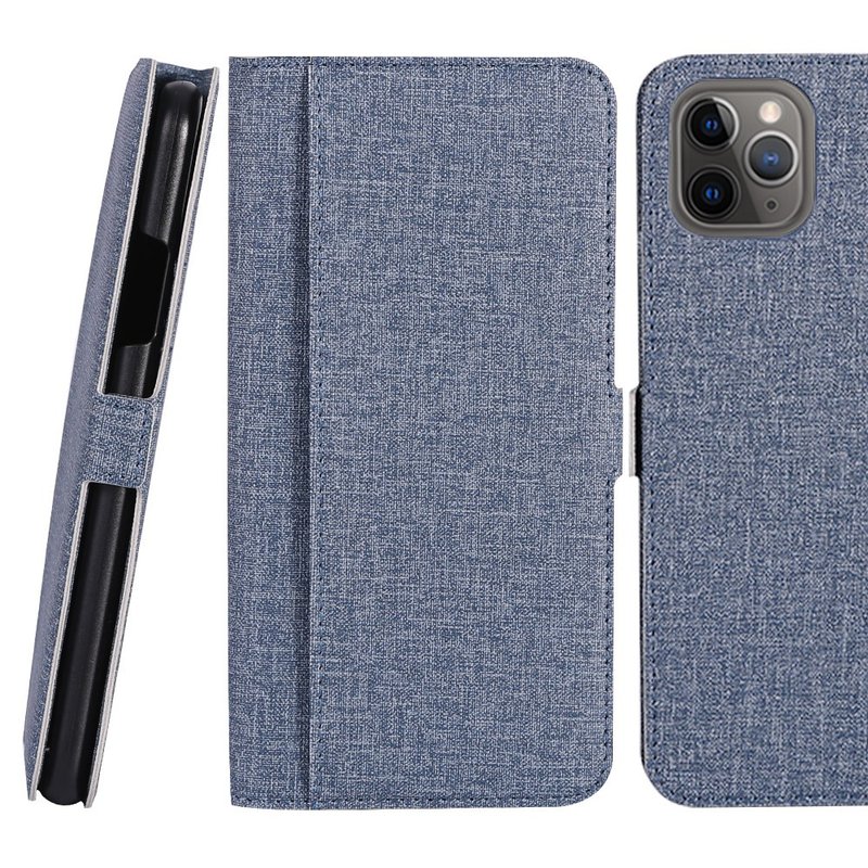 CASE SHOP iPhone 11 Pro Max熱壓款前收納皮套-藍4716779661286 - 手機殼/手機套 - 人造皮革 藍色