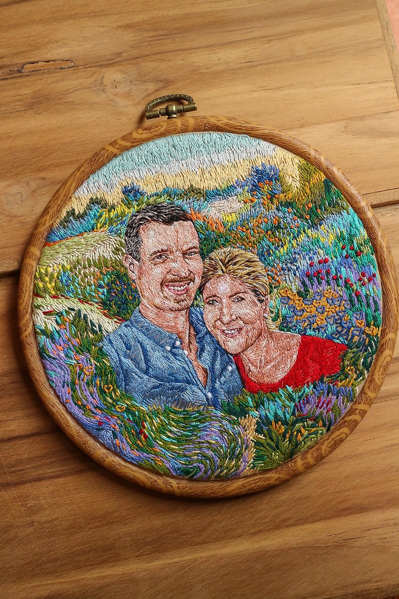 Couple Lover**Customize Portrait Embroidery** - ตกแต่งผนัง - งานปัก 