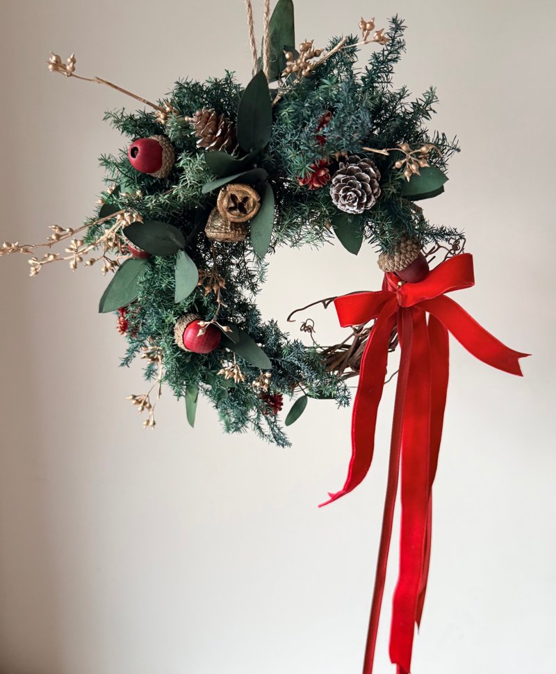 手做永生花圈。聖誕交換禮物/氛圍感/畢業/家飾/原生漢氏山葡萄藤 - 乾燥花/永生花 - 植物．花 綠色
