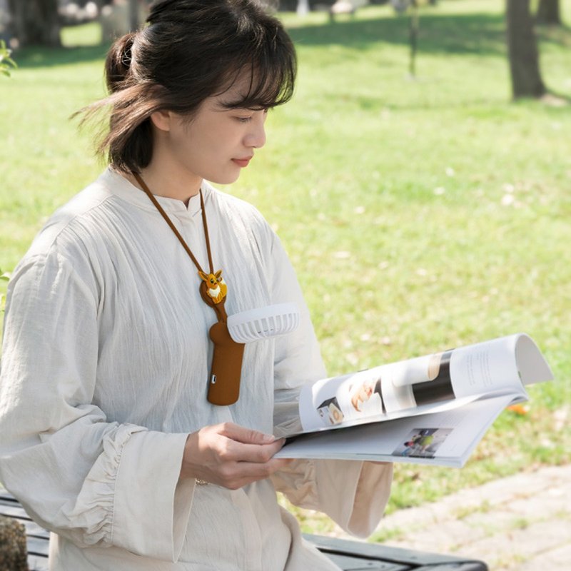 Bone 蹦克/ 寶可夢頸掛折疊三用風扇 - 送盲盒公仔 - 風扇 - 矽膠 多色