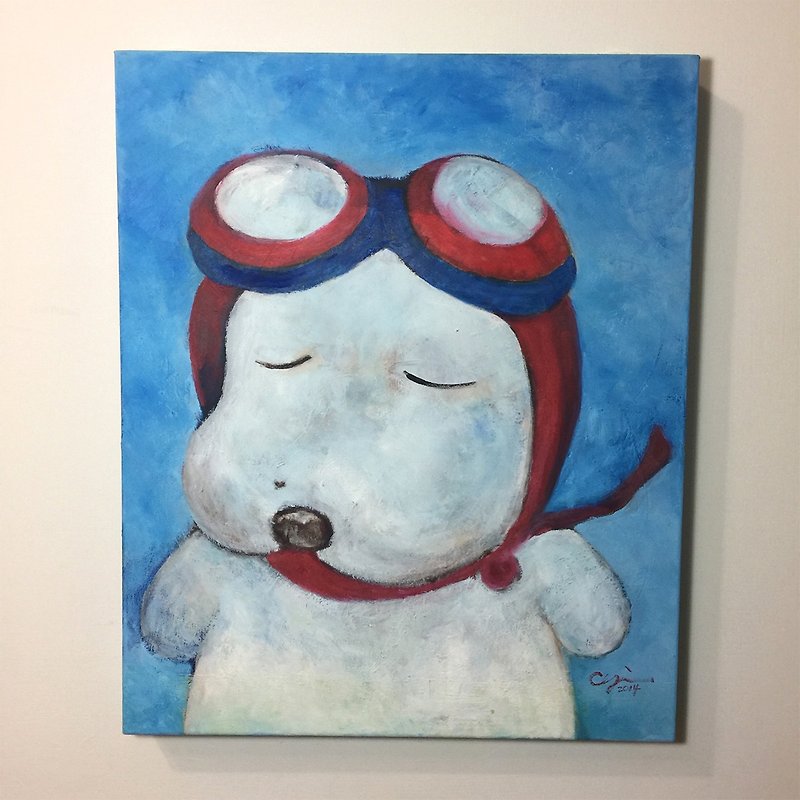 犬のアートマイクロジェットデジタルプリントフレームレス絵画GicléeW50XH60.5cm - ポスター・絵 - その他の素材 