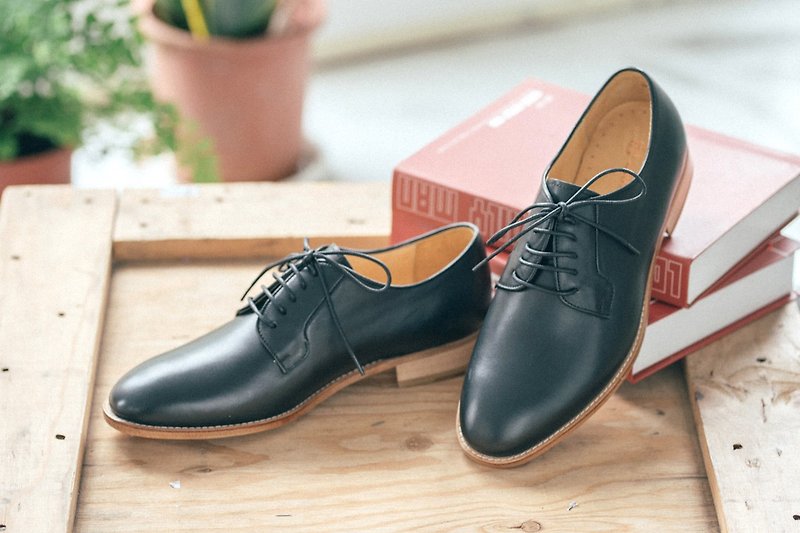 One Cut Blucher shoes classic black gentleman shoes Derby shoes leather shoes male - Men's Leather Shoes - Genuine Leather Black