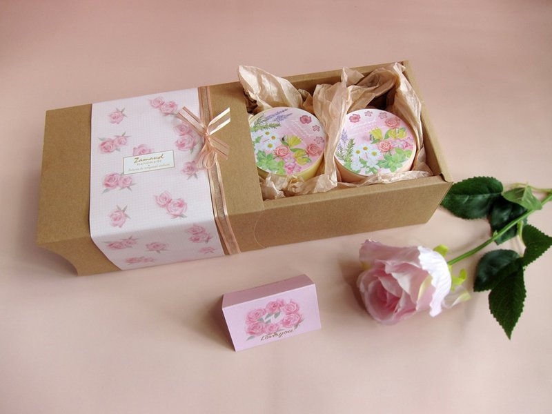 [Customized] Incense Planting Series - Rendering Essential Oil Candle Double Pack Gift Box - Candles & Candle Holders - Wax Pink