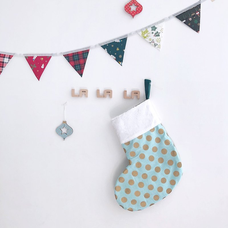 Snowballs Christmas stockings blue ocean - Items for Display - Cotton & Hemp Blue