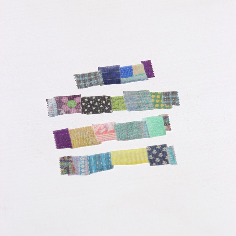 Swatch Die-cut Masking Tape | Kantha Quilt - 紙膠帶/和紙/PET - 紙 多色