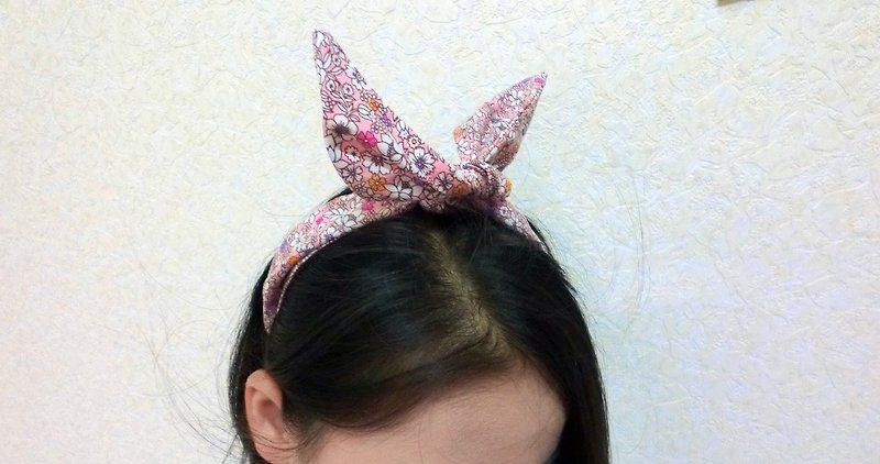 Foundation small floral hose aluminum wire hairband hairband*SK* - Headbands - Cotton & Hemp Pink