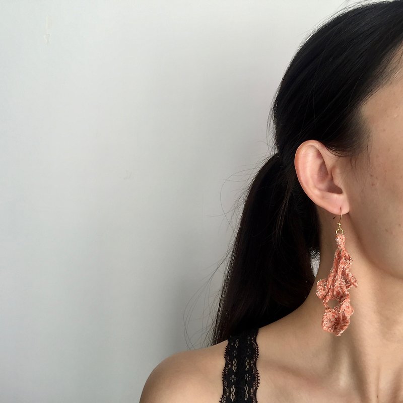 Handmade crochet tassel earrings  |  Mandarin - Earrings & Clip-ons - Cotton & Hemp Orange