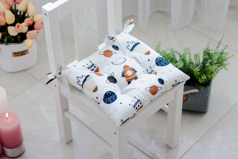 Kids chair cushion, Child pillow for chair, Rockets Chair cushion - Pillows & Cushions - Other Materials Multicolor