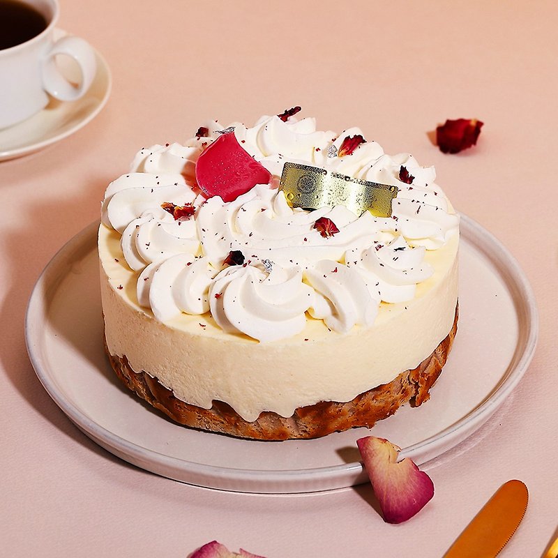 【七見櫻堂】大正浪漫物語－蜜桃優格巴斯克乳酪蛋糕(6吋) - 蛋糕/甜點 - 新鮮食材 