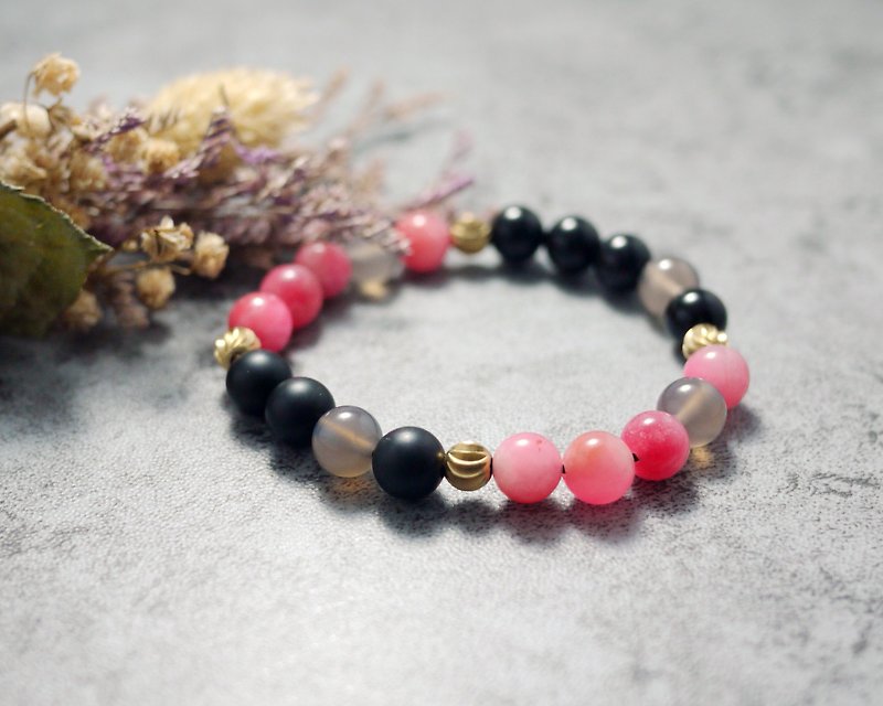 Natural Stone Bracelet - Pink Moon (Accessories/Gifts/Pink/Mix) - Bracelets - Gemstone Pink