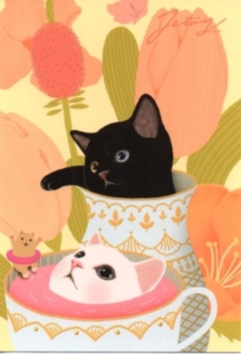 Jetoy, choo choo sweet cat lovers series Postcards (J1210502) Cat Christmas Card - Cards & Postcards - Paper Multicolor
