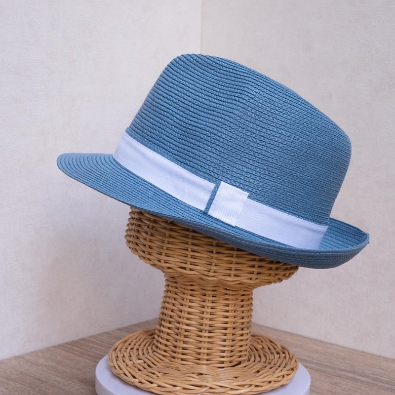 Paper Jazz Hat Sea Elf Paper Thread Woven Made in Taiwan - หมวก - กระดาษ สีน้ำเงิน