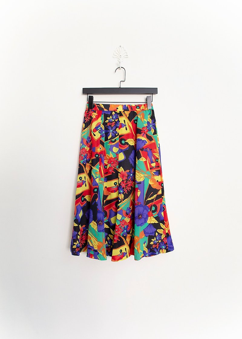 BANANA FLYIN' vintage vintage colorful and colorful vintage skirt 25-27 waist - กระโปรง - วัสดุอื่นๆ 