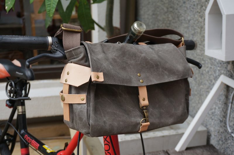 Bicycle front bag - กระเป๋าแมสเซนเจอร์ - ผ้าฝ้าย/ผ้าลินิน 