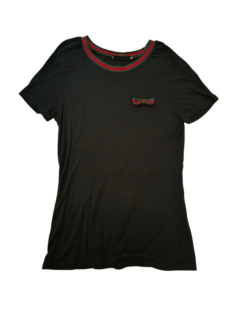GUCCI 中古 真絲短袖T恤 - 女上衣/長袖上衣 - 絲．絹 黑色