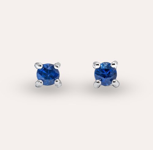 安的珠寶 AND Jewel AND 藍寶石 藍色 圓形 3mm 耳環 經典系列 Round E 天然寶石 珠