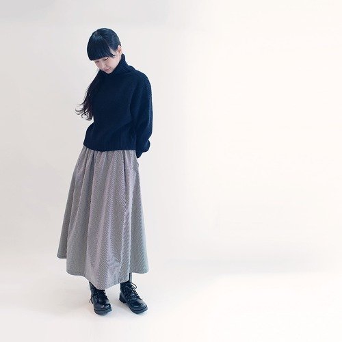 Okayama Denim Adult Monotone Stripe Black Off White Long Skirt Hickory  Black White Jeans LILIE