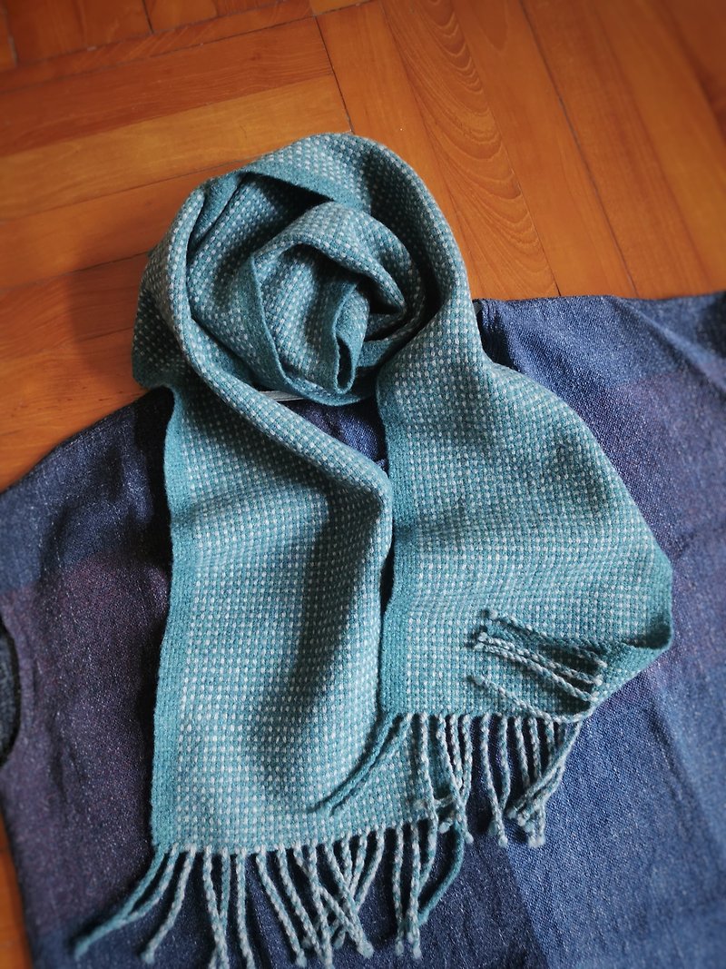 Handwoven by Carina | Handwoven 50% yak 50% merino wool scarf - Knit Scarves & Wraps - Wool Multicolor