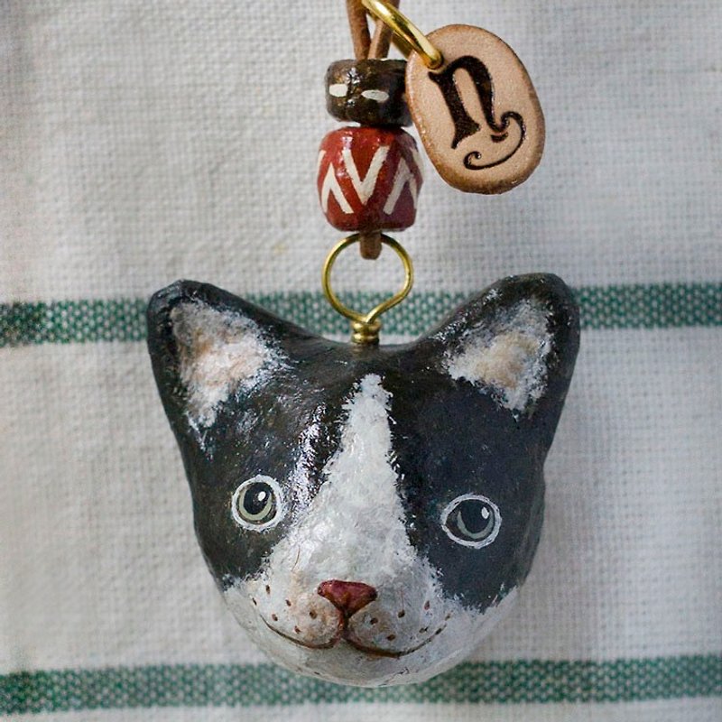 Kitten pendant necklace / animal item 錬 - Chokers - Paper Black