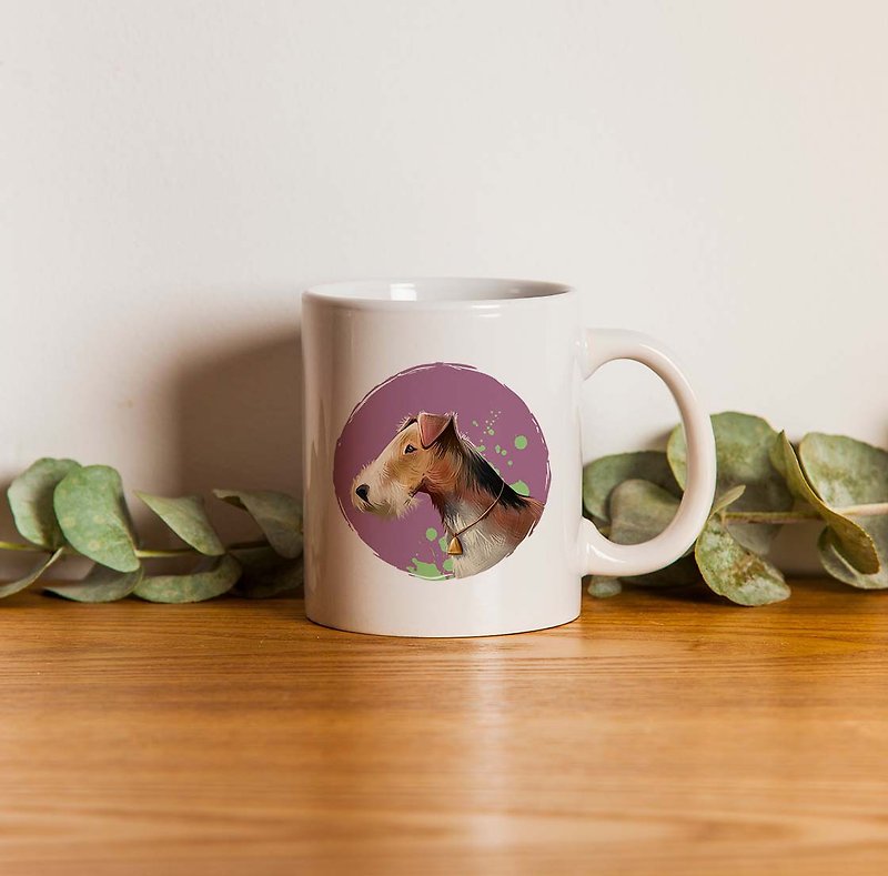 [Preferred Gifts] High Color Mug Free Custom Printing Dog - Wirehaired Fox Terrier - Mugs - Pottery White